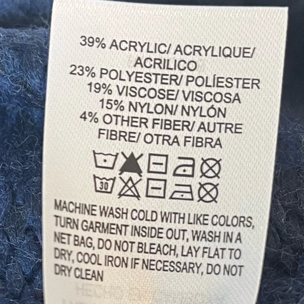 NWT Lucky Brand Fair Isle Mock Neck Sweater Blue Gray Women’s XL